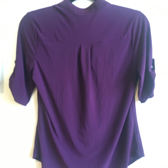 Plum 3/4 length Blouse - Picture 2 of 4